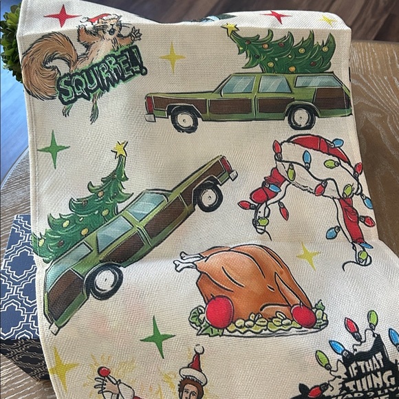 NEW! Christmas Vacation Classic Holiday Movie Linen Table Runner - Picture 3 of 4